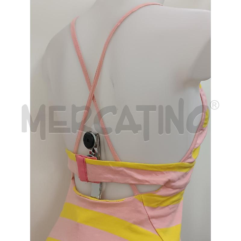 VESTITO DONNA JUST CAVALLI BRETELLE RIGHE ROSA GIALLE  | Mercatino dell'Usato Torino tenivelli 5