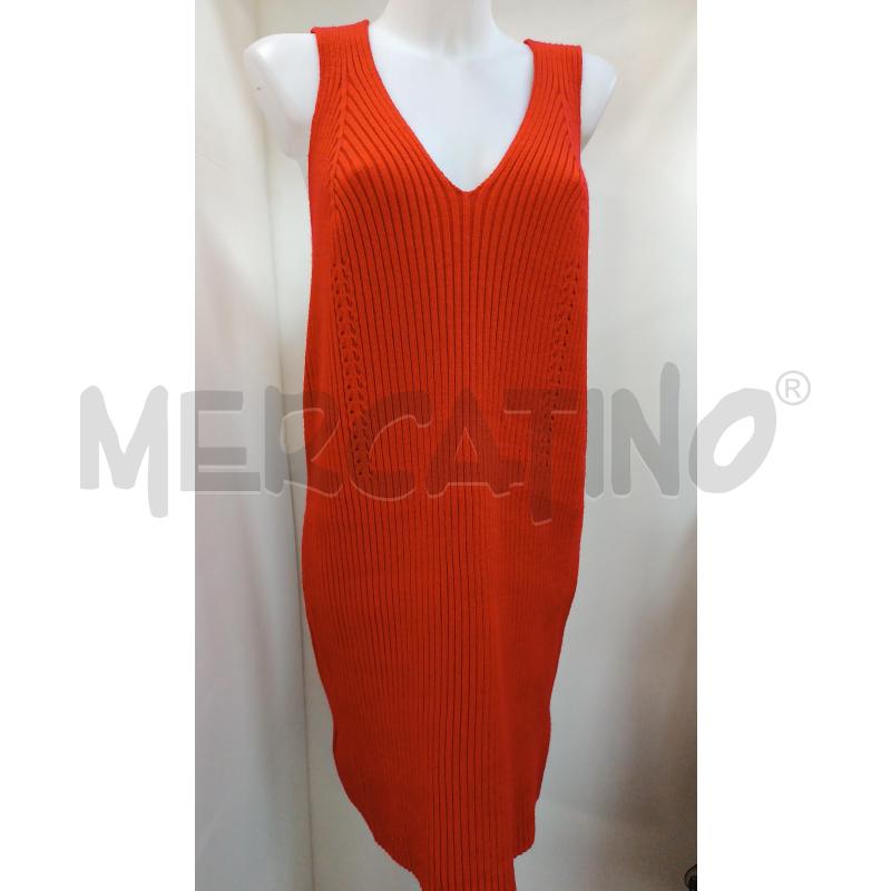 VESTITO DONNA KALI DI MAGLIA ROSSO SMANICATO SCOLLO V  | Mercatino dell'Usato Torino tenivelli 1