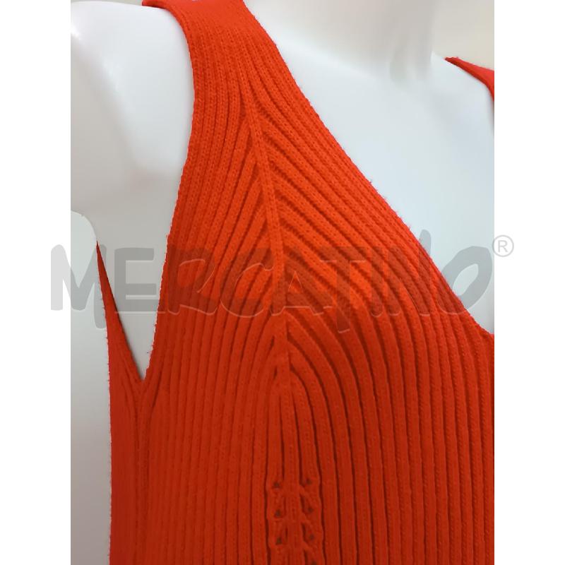 VESTITO DONNA KALI DI MAGLIA ROSSO SMANICATO SCOLLO V  | Mercatino dell'Usato Torino tenivelli 2