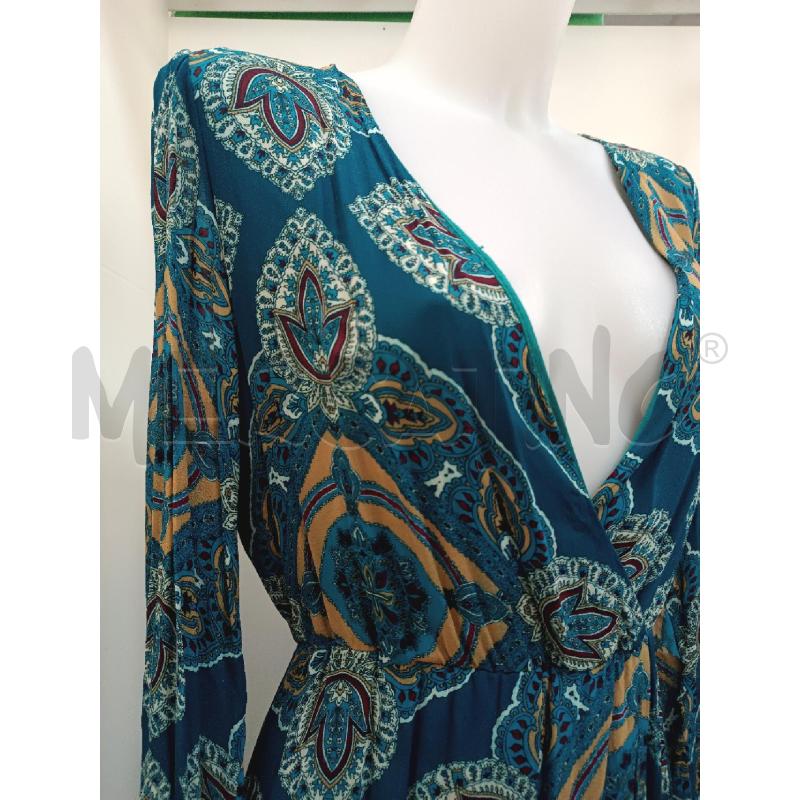VESTITO DONNA KING KONG TURCHESE FANTASIA FLOREALE MARRONE BORDEAUX | Mercatino dell'Usato Torino tenivelli 2