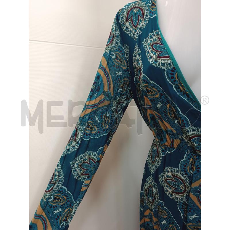 VESTITO DONNA KING KONG TURCHESE FANTASIA FLOREALE MARRONE BORDEAUX | Mercatino dell'Usato Torino tenivelli 3