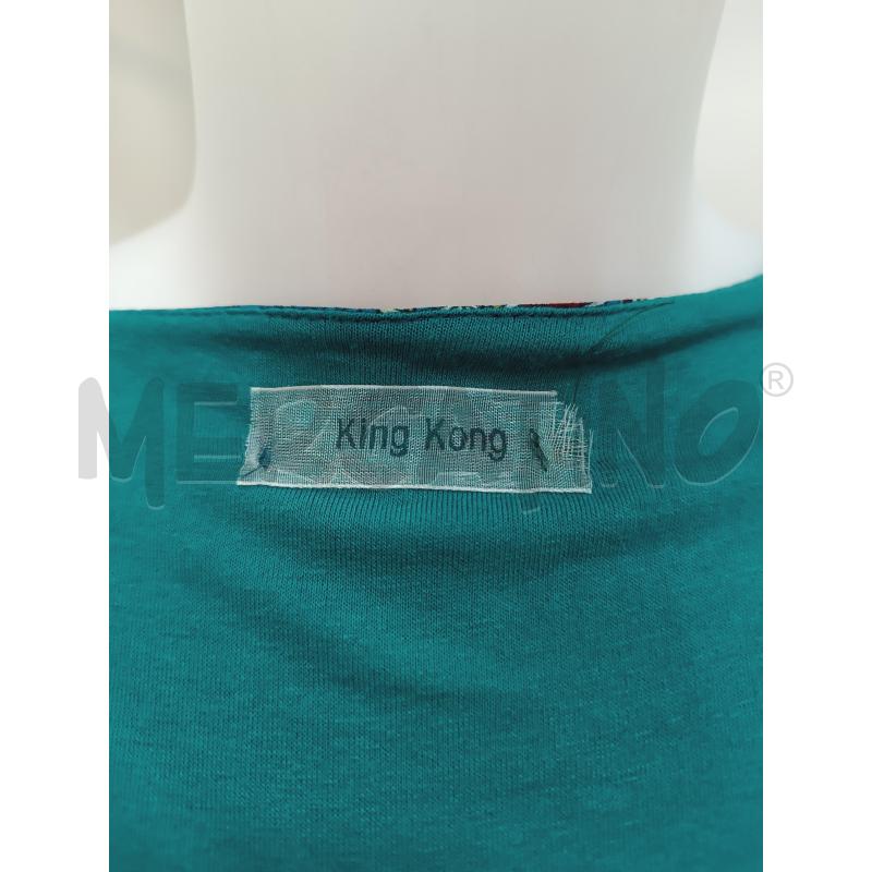 VESTITO DONNA KING KONG TURCHESE FANTASIA FLOREALE MARRONE BORDEAUX | Mercatino dell'Usato Torino tenivelli 5