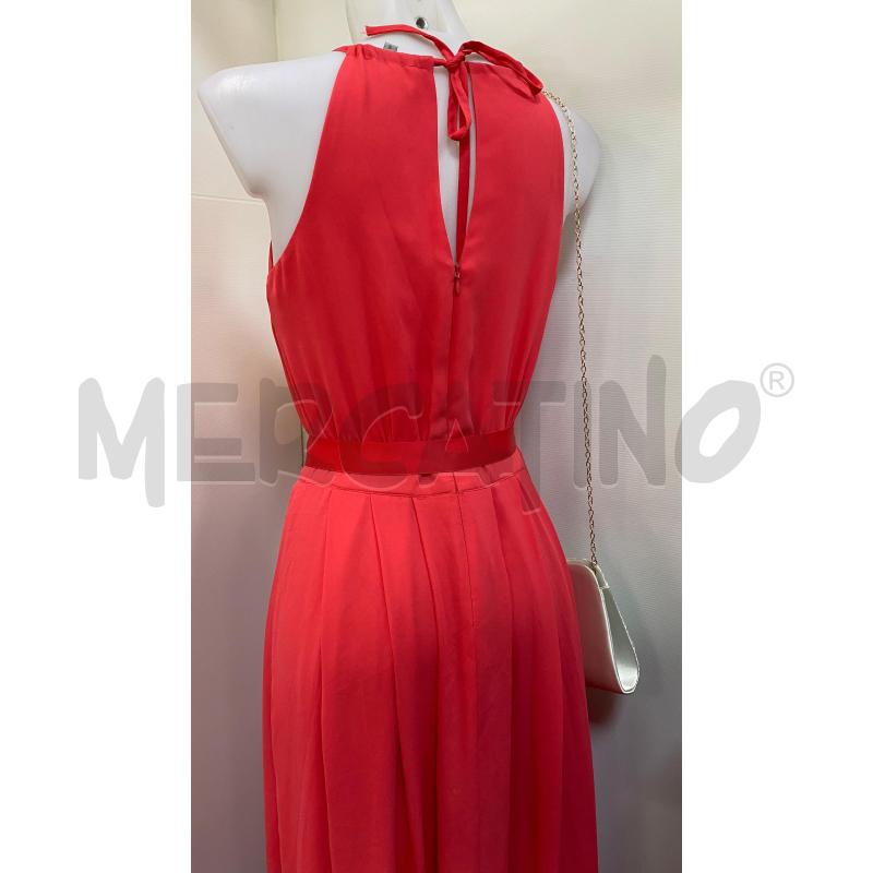 VESTITO DONNA KOCCA ROSSO CORALLO SMANICATO LUNGO | Mercatino dell'Usato Torino tenivelli 5