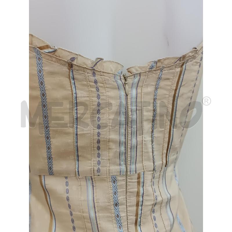 VESTITO DONNA KOKO BRETELLE BEIGE RIGHE LILLA | Mercatino dell'Usato Torino tenivelli 4