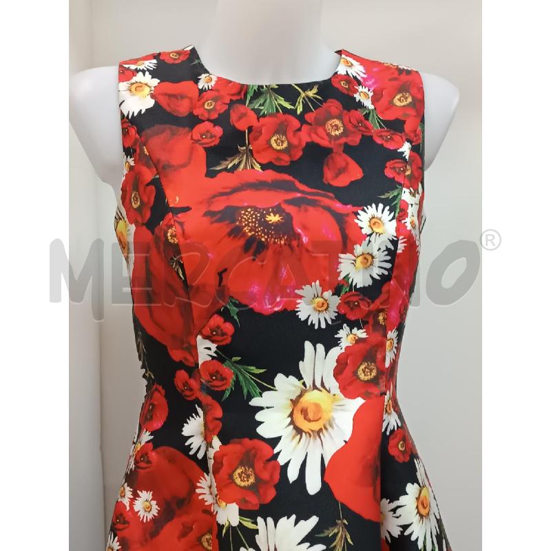 VESTITO DONNA LASAISON SMANICATO FLOREALE ROSSO BIANCO | Mercatino dell'Usato Torino tenivelli 2