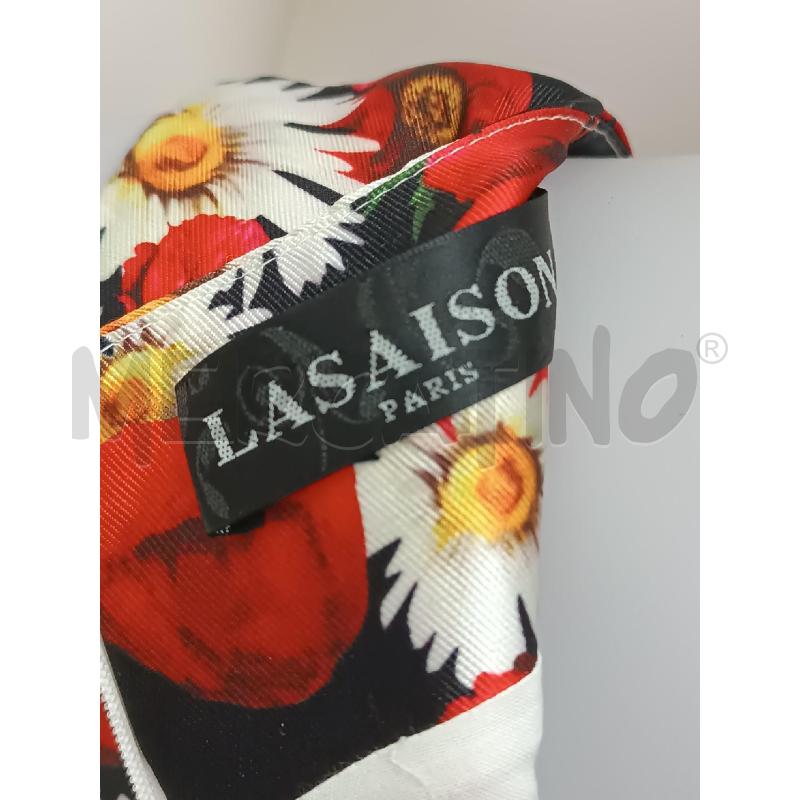 VESTITO DONNA LASAISON SMANICATO FLOREALE ROSSO BIANCO | Mercatino dell'Usato Torino tenivelli 5