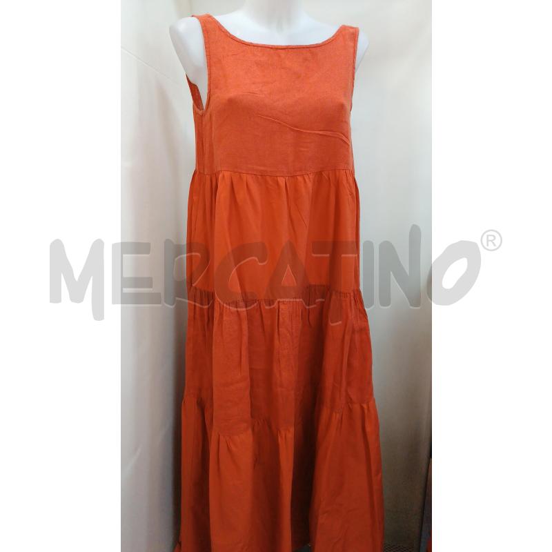 VESTITO DONNA LIQUIID MISTOLINO ARANCIONE MATTONE SMANICATO MOLTO LUNGO  | Mercatino dell'Usato Torino tenivelli 1