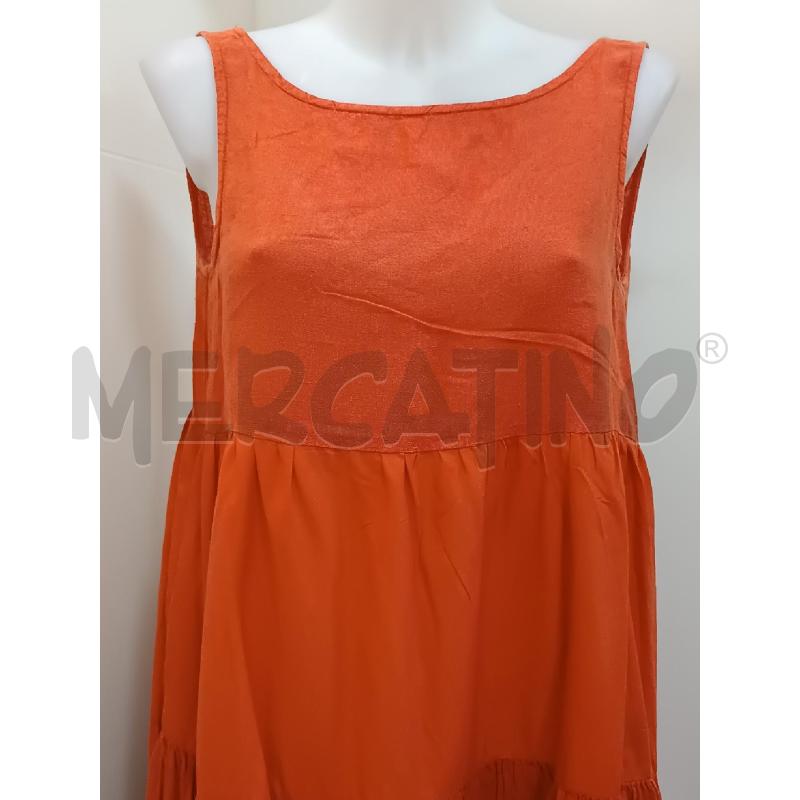 VESTITO DONNA LIQUIID MISTOLINO ARANCIONE MATTONE SMANICATO MOLTO LUNGO  | Mercatino dell'Usato Torino tenivelli 2