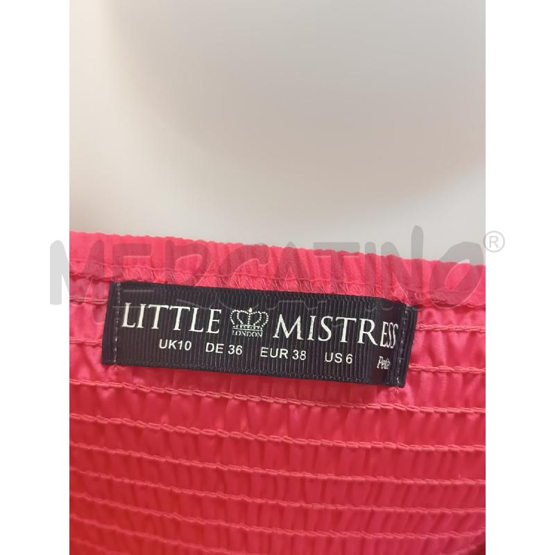 VESTITO DONNA LITTLE MISTRESS ROSA SALMONE MONOSPALLA INSERTO PERLINE  | Mercatino dell'Usato Torino tenivelli 5