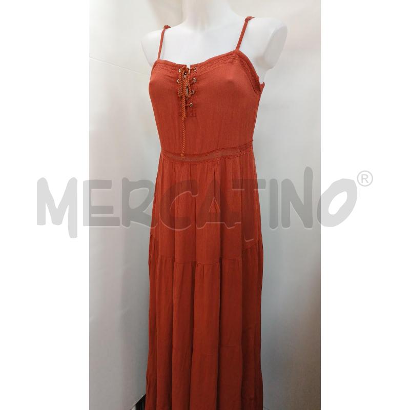 VESTITO DONNA LUNGO BRETELLE MARRONE ARANCIONE JACQUELINE  | Mercatino dell'Usato Torino tenivelli 1