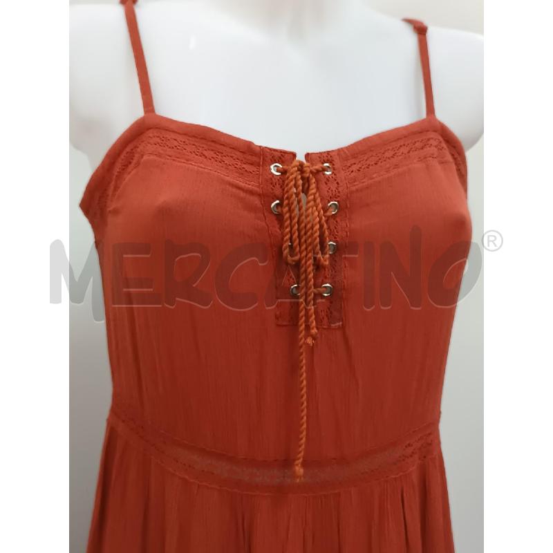 VESTITO DONNA LUNGO BRETELLE MARRONE ARANCIONE JACQUELINE  | Mercatino dell'Usato Torino tenivelli 2