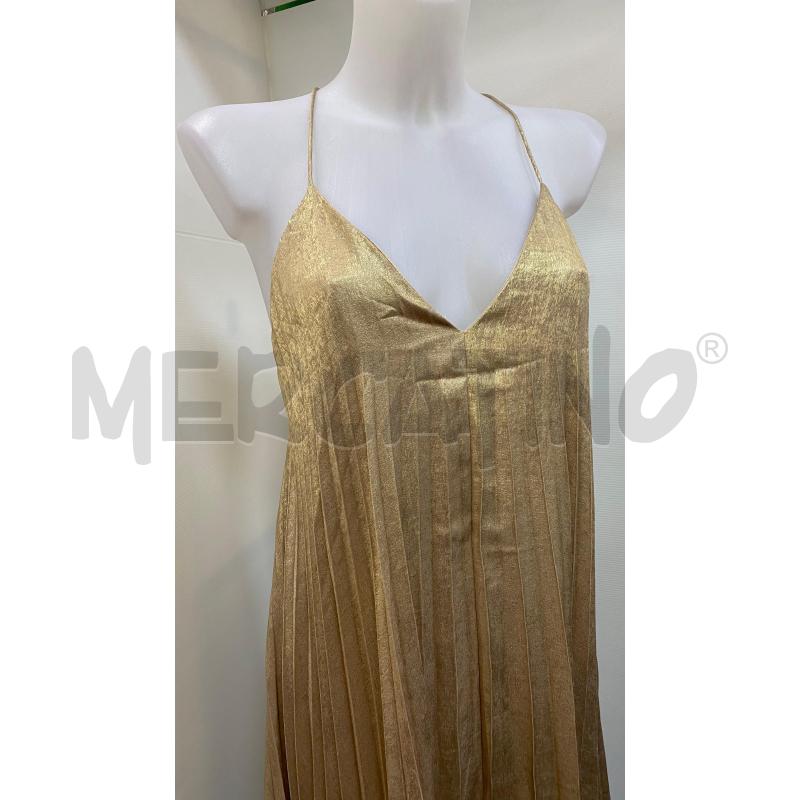 VESTITO DONNA LUNGO DORATO PLISSE BRETELLE LOLA CASADEMUNT BY MAITE | Mercatino dell'Usato Torino tenivelli 2