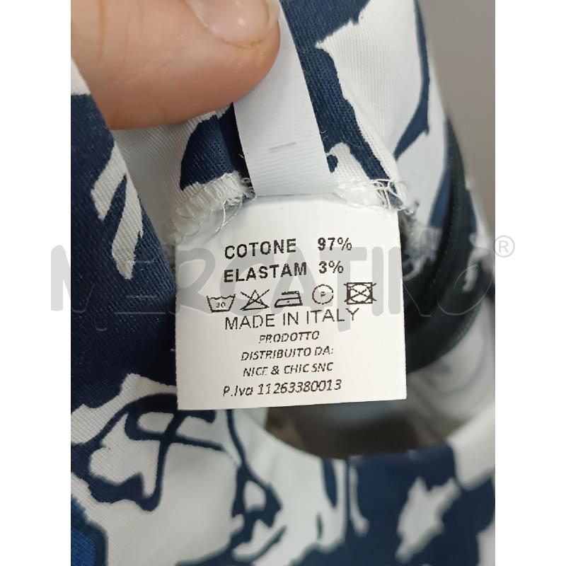 VESTITO DONNA MADE ITALY BIANO FLORELE BLU SMANICATO  | Mercatino dell'Usato Torino tenivelli 4