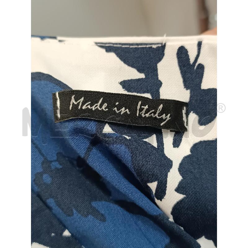 VESTITO DONNA MADE ITALY BIANO FLORELE BLU SMANICATO  | Mercatino dell'Usato Torino tenivelli 5