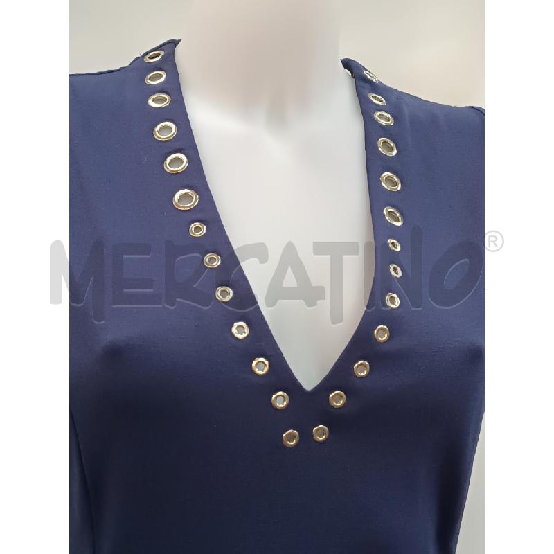 VESTITO DONNA MARCIANO BLU CON BORCHIE SMANICATO SCOLLO V  | Mercatino dell'Usato Torino tenivelli 2
