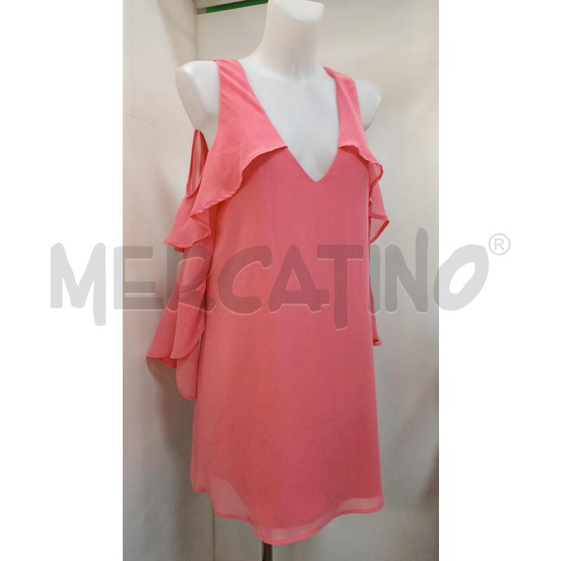 VESTITO DONNA MARCIANO GUESS ROSA MANICHE CON VOLLANT | Mercatino dell'Usato Torino tenivelli 1