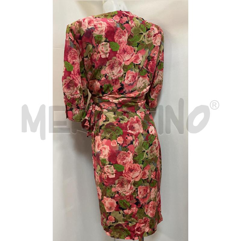 VESTITO DONNA MARIANGEKLA FLOREALE ROSA VERDE BEIGE 1/2 MANICA  | Mercatino dell'Usato Torino tenivelli 4