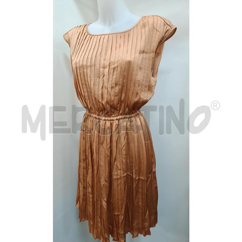 VESTITO DONNA MASSIMO REBECCHI PLISSETTATO ORO ROSA  SMANICATO  | Mercatino dell'Usato Torino tenivelli 1