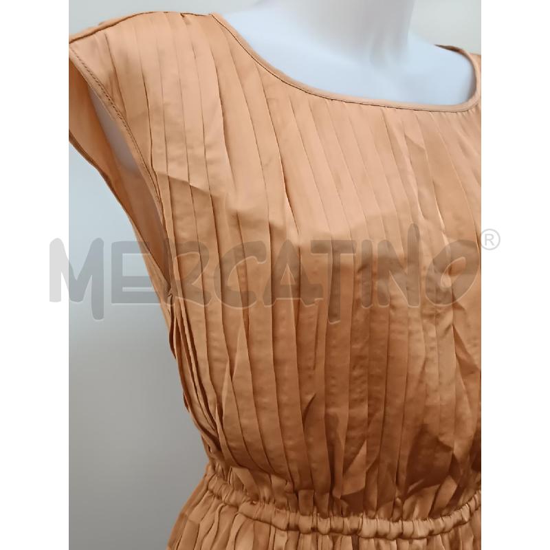 VESTITO DONNA MASSIMO REBECCHI PLISSETTATO ORO ROSA  SMANICATO  | Mercatino dell'Usato Torino tenivelli 2