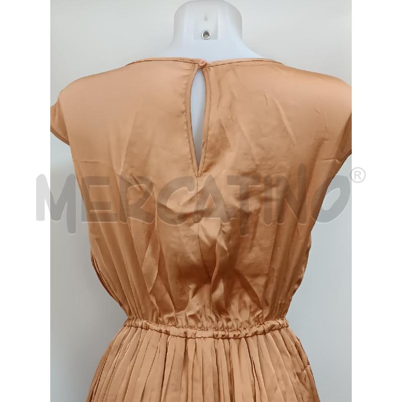 VESTITO DONNA MASSIMO REBECCHI PLISSETTATO ORO ROSA  SMANICATO  | Mercatino dell'Usato Torino tenivelli 4