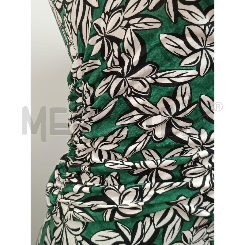 VESTITO DONNA MAX&CO VERDE FLOREALE NERO BIANCO SMANICATO  | Mercatino dell'Usato Torino tenivelli 2