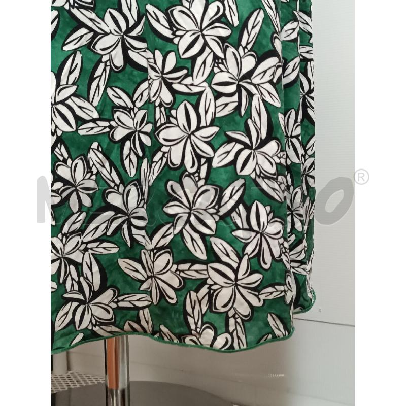 VESTITO DONNA MAX&CO VERDE FLOREALE NERO BIANCO SMANICATO  | Mercatino dell'Usato Torino tenivelli 3