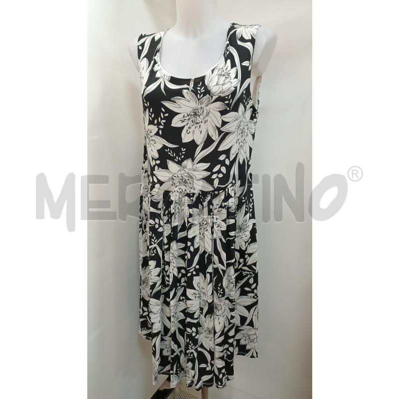 VESTITO DONNA MAX MARA SMANICATO NERO BIANCO FLOREALE | Mercatino dell'Usato Torino tenivelli 1