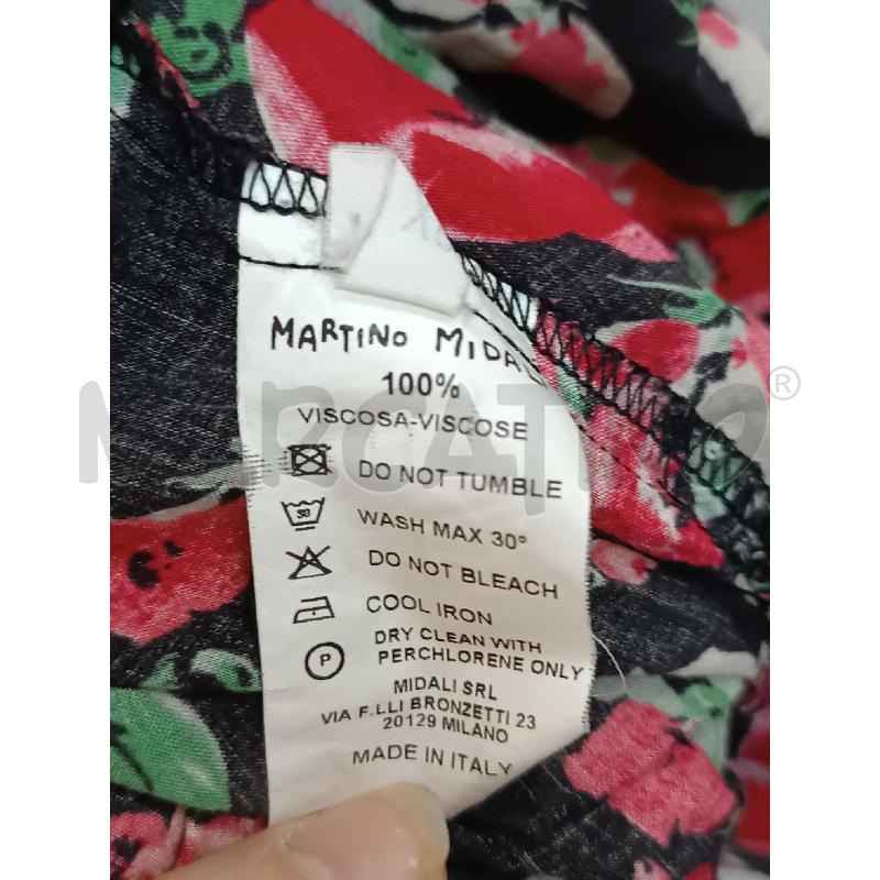 VESTITO DONNA MIDALI TOUJOURS NERO FLOREALE ROSSO MANICA 3/4 | Mercatino dell'Usato Torino tenivelli 4