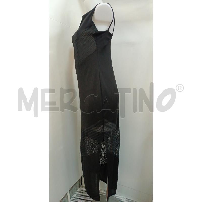 VESTITO DONNA MODA LEIN NERO SMANICATO INSERTO RETE NERO  | Mercatino dell'Usato Torino tenivelli 4
