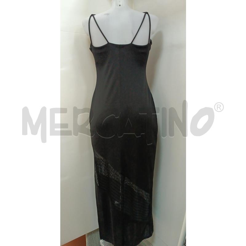 VESTITO DONNA MODA LEIN NERO SMANICATO INSERTO RETE NERO  | Mercatino dell'Usato Torino tenivelli 5
