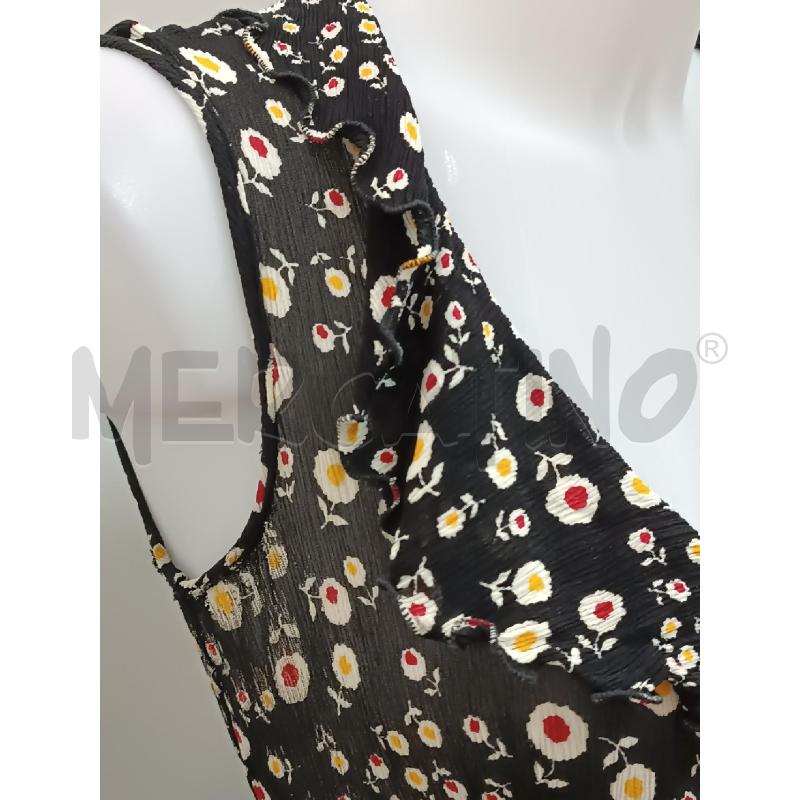 VESTITO DONNA MOSCHINO SMANICATO A PORTAFOGLIO NERO FIORELLINI | Mercatino dell'Usato Torino tenivelli 3