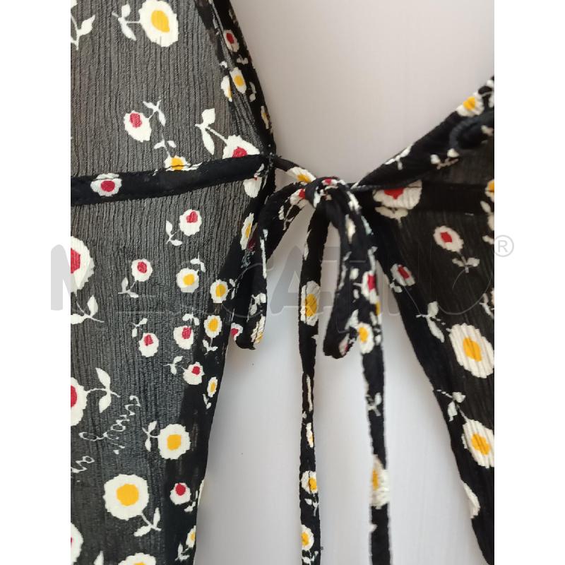 VESTITO DONNA MOSCHINO SMANICATO A PORTAFOGLIO NERO FIORELLINI | Mercatino dell'Usato Torino tenivelli 4