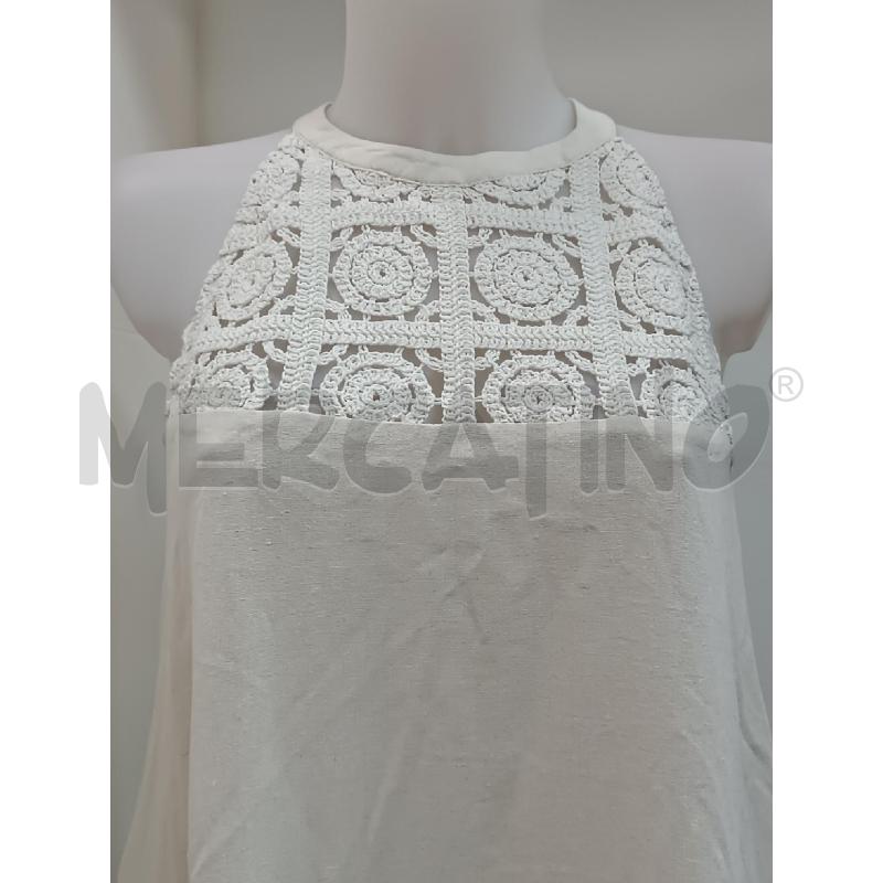 VESTITO DONNA MOTIVI PANNA T.LINO SMANICATO UNCINETTO ALTO | Mercatino dell'Usato Torino tenivelli 2