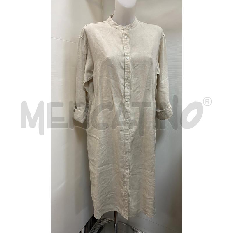 VESTITO DONNA MUJI LINO BEIGE CAMICIONE | Mercatino dell'Usato Torino tenivelli 1