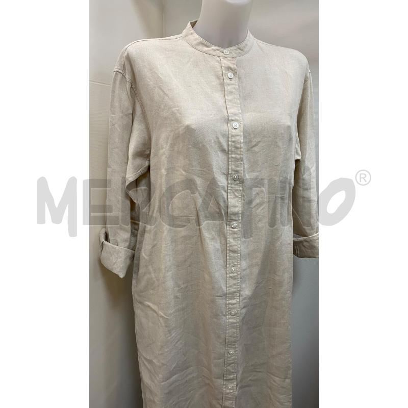 VESTITO DONNA MUJI LINO BEIGE CAMICIONE | Mercatino dell'Usato Torino tenivelli 2