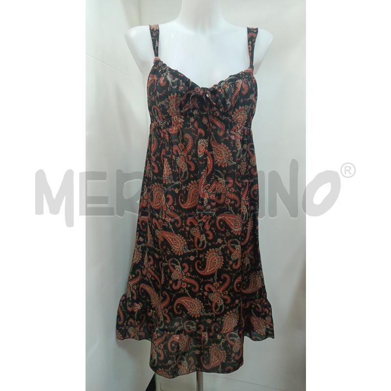 VESTITO DONNA NAF MAF NERO FANTASIA ARABESCHE ROSSE BRETELLE  | Mercatino dell'Usato Torino tenivelli 1