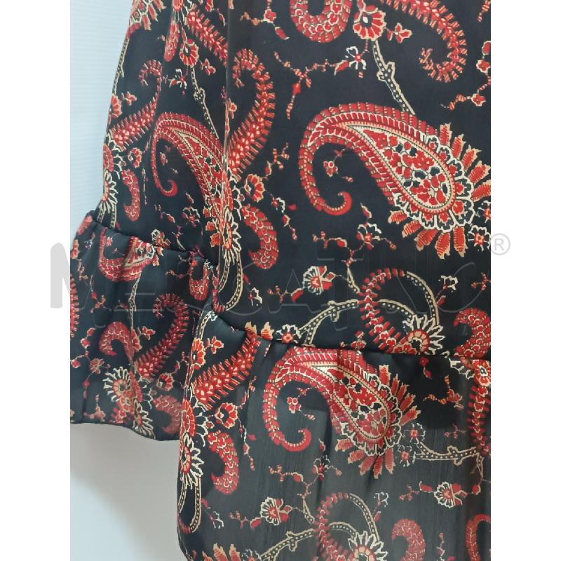 VESTITO DONNA NAF MAF NERO FANTASIA ARABESCHE ROSSE BRETELLE  | Mercatino dell'Usato Torino tenivelli 3