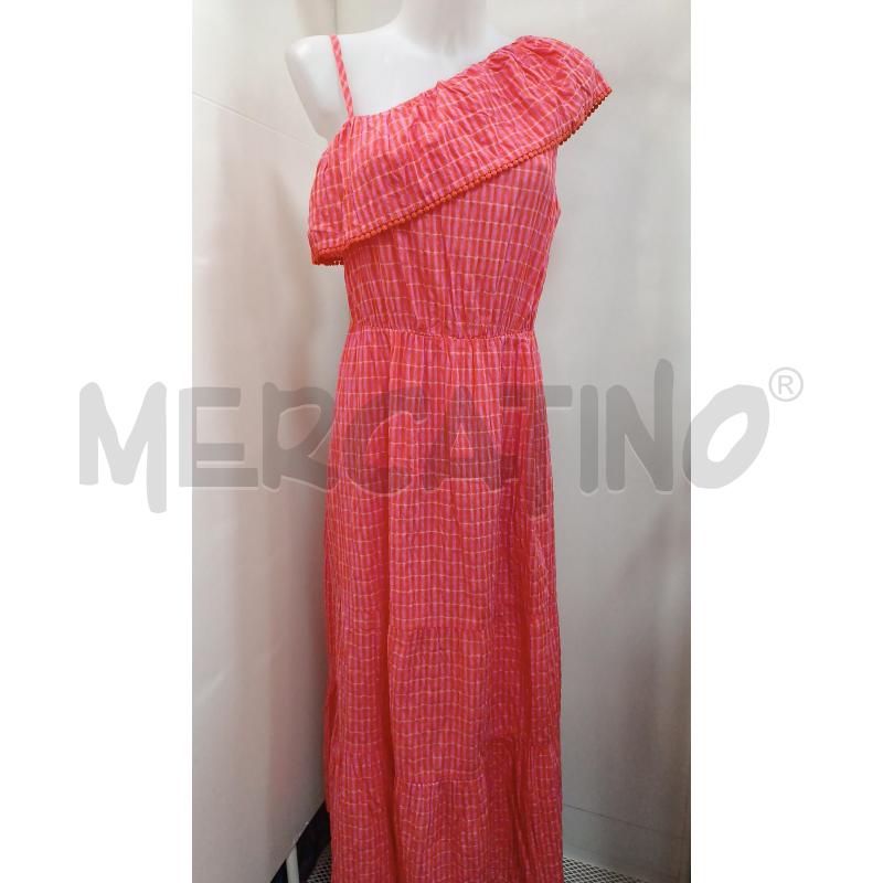 VESTITO DONNA NAF NAF QUADRETTI ROSA ARANCIONE MONOSPALLA  | Mercatino dell'Usato Torino tenivelli 1