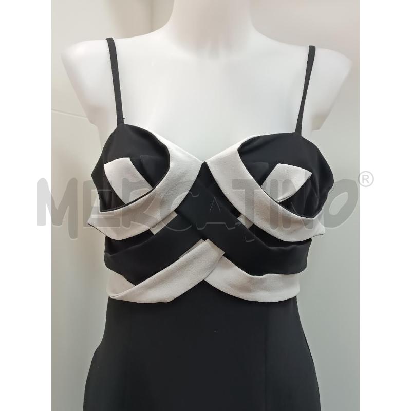 VESTITO DONNA NEMO BRETELLE INCROCCI BIANCO NERO DAVANTI  | Mercatino dell'Usato Torino tenivelli 2
