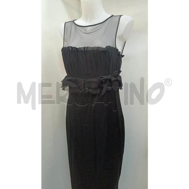 VESTITO DONNA NERO SATINATO BRETELLE TOP TULE  | Mercatino dell'Usato Torino tenivelli 1