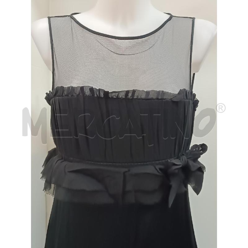 VESTITO DONNA NERO SATINATO BRETELLE TOP TULE  | Mercatino dell'Usato Torino tenivelli 2