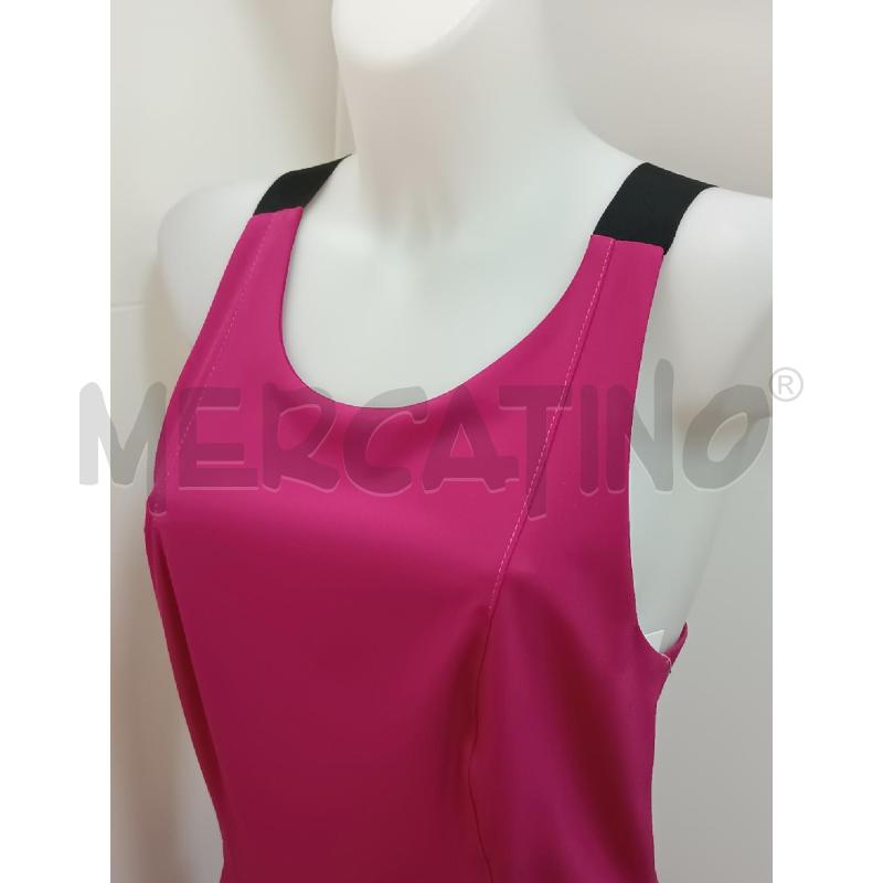 VESTITO DONNA NO NA ROSA FUCSIA BRETELLE NERE  | Mercatino dell'Usato Torino tenivelli 3