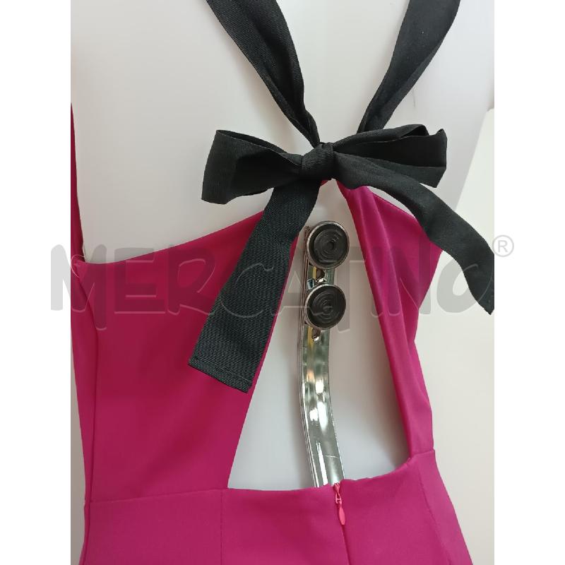 VESTITO DONNA NO NA ROSA FUCSIA BRETELLE NERE  | Mercatino dell'Usato Torino tenivelli 4