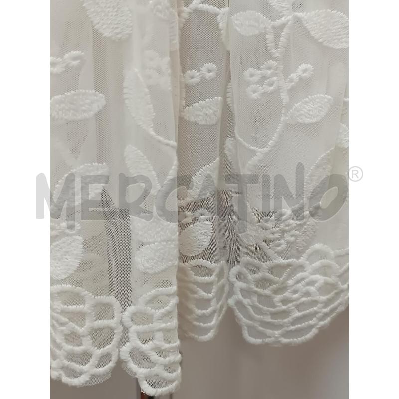 VESTITO DONNA OSITANO BIANCO PANNA RICAMATO A MANO CON TULE E PERLINE  | Mercatino dell'Usato Torino tenivelli 3