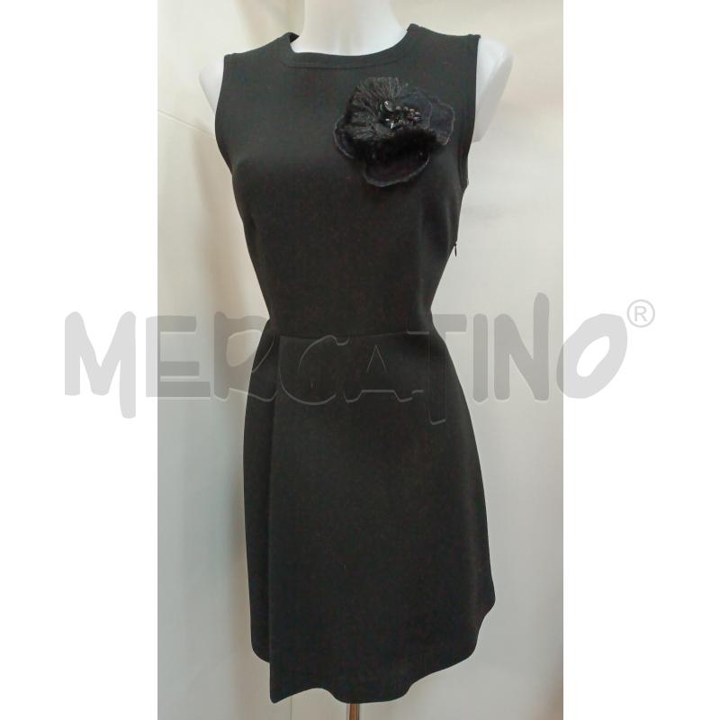 VESTITO DONNA PAROSH NERO SMANICATO FIORE FRANGE  | Mercatino dell'Usato Torino tenivelli 1