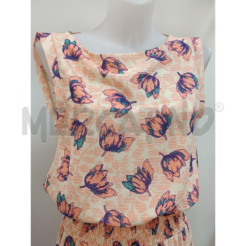 VESTITO DONNA PATRIZIA PEPE BEIGE FIORI ROSA VERDE SMANICATO  | Mercatino dell'Usato Torino tenivelli 2