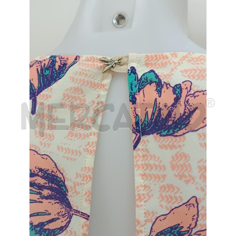 VESTITO DONNA PATRIZIA PEPE BEIGE FIORI ROSA VERDE SMANICATO  | Mercatino dell'Usato Torino tenivelli 4