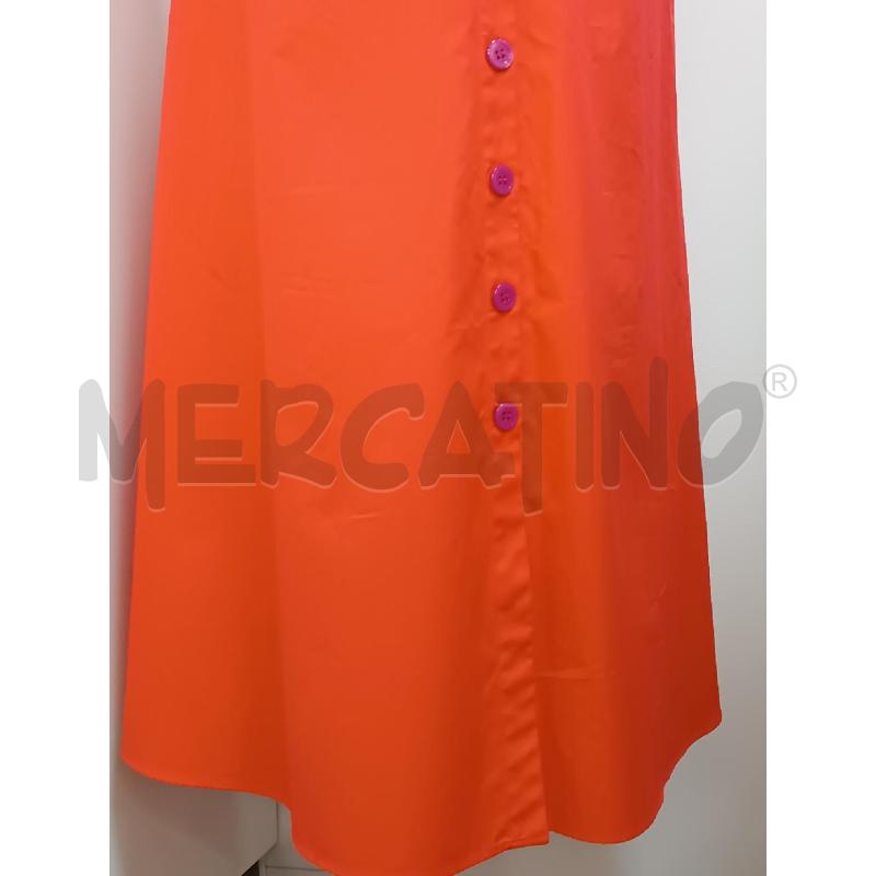VESTITO DONNA PENNYBLACK FUCSIA E ARANCIONE BOTTONI DAVANTI SPALLE VOLLANT  | Mercatino dell'Usato Torino tenivelli 3