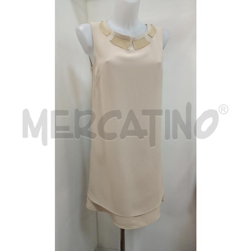 VESTITO DONNA PENNYBLACK SMANICATO BEIGE INSERTI RIGIDO AL COLLO  | Mercatino dell'Usato Torino tenivelli 1