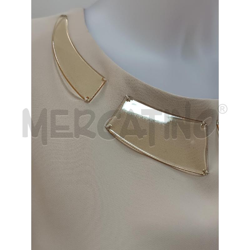 VESTITO DONNA PENNYBLACK SMANICATO BEIGE INSERTI RIGIDO AL COLLO  | Mercatino dell'Usato Torino tenivelli 2